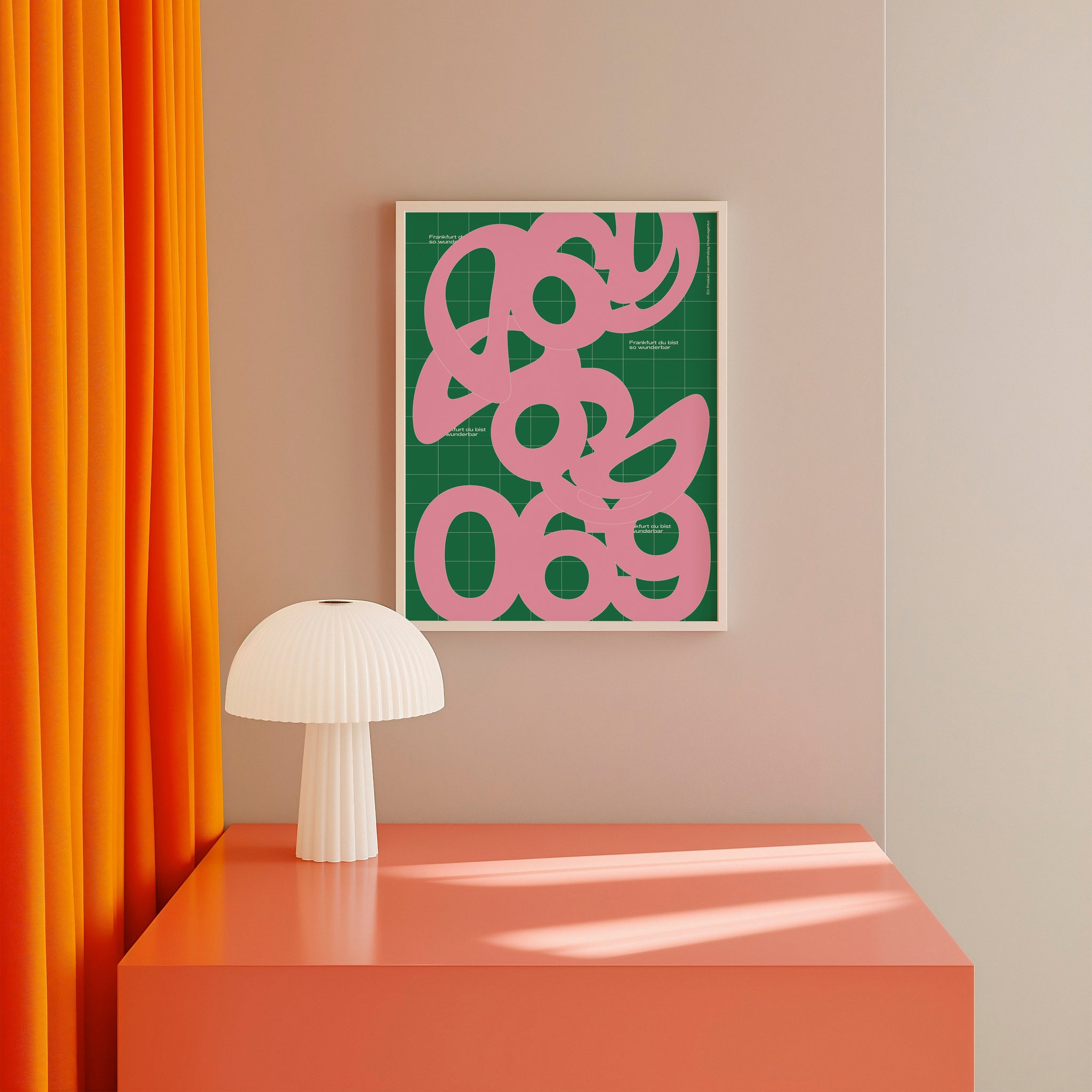 Design Poster: 069 grün/rosa