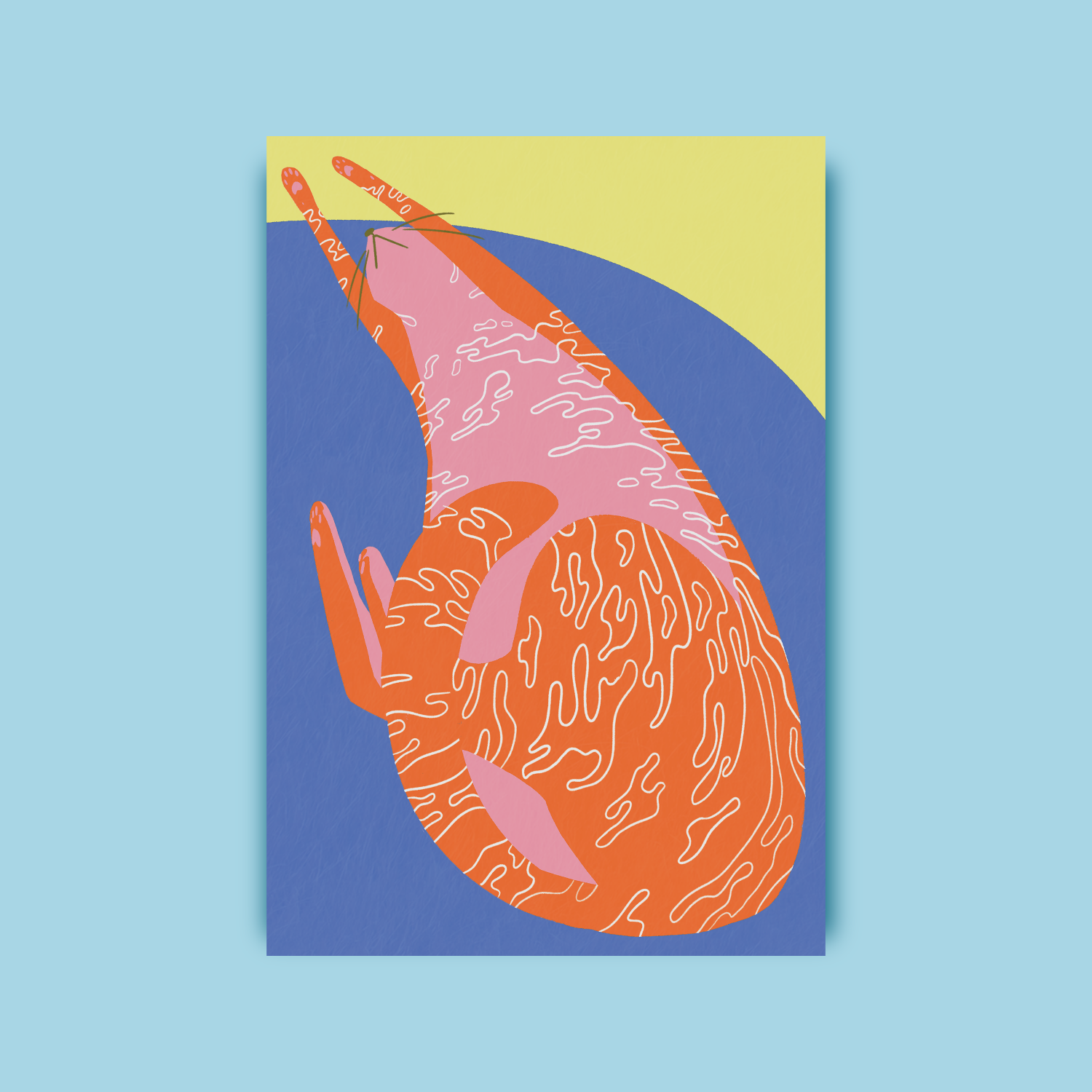 Sich streckende getigerte Katze