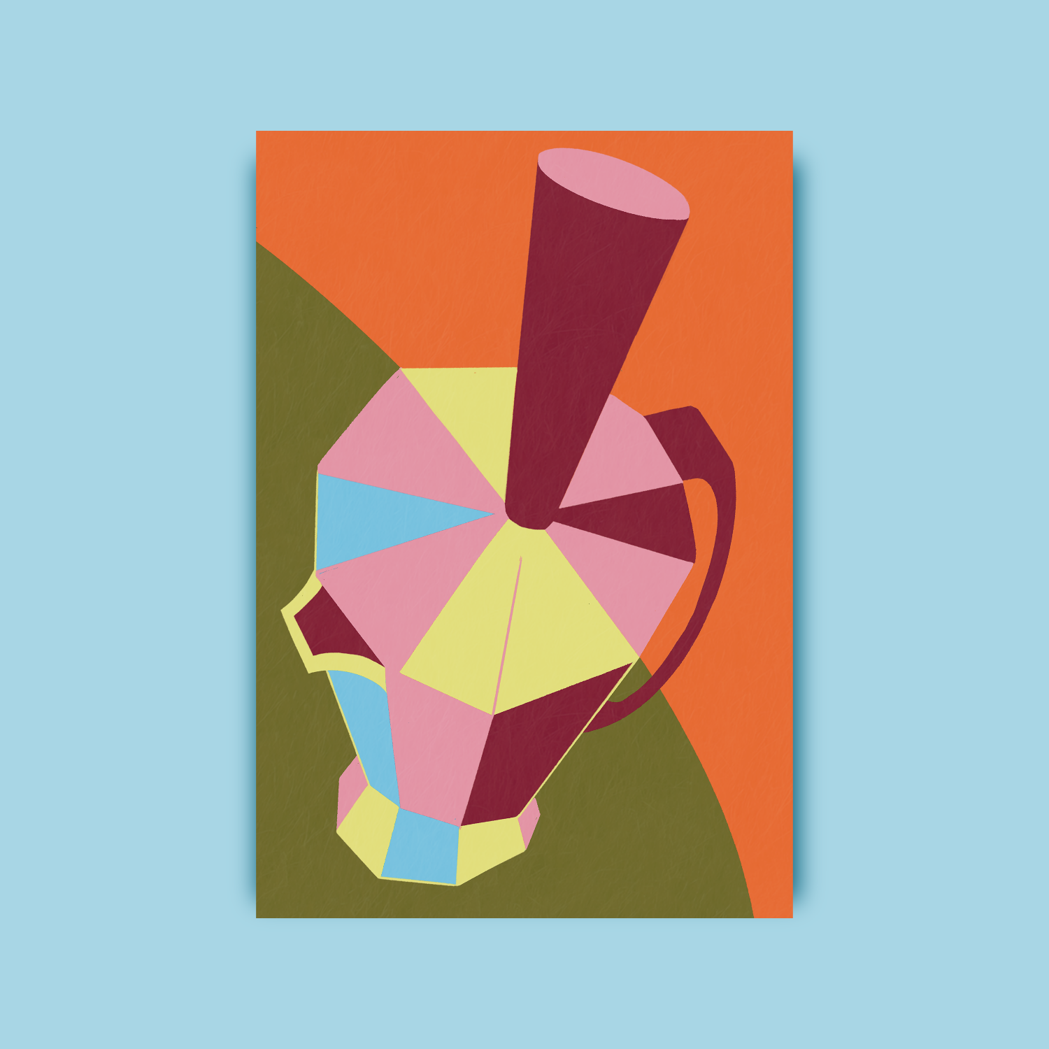 Farbenfroher Print eines Bialetti-Espressokochers