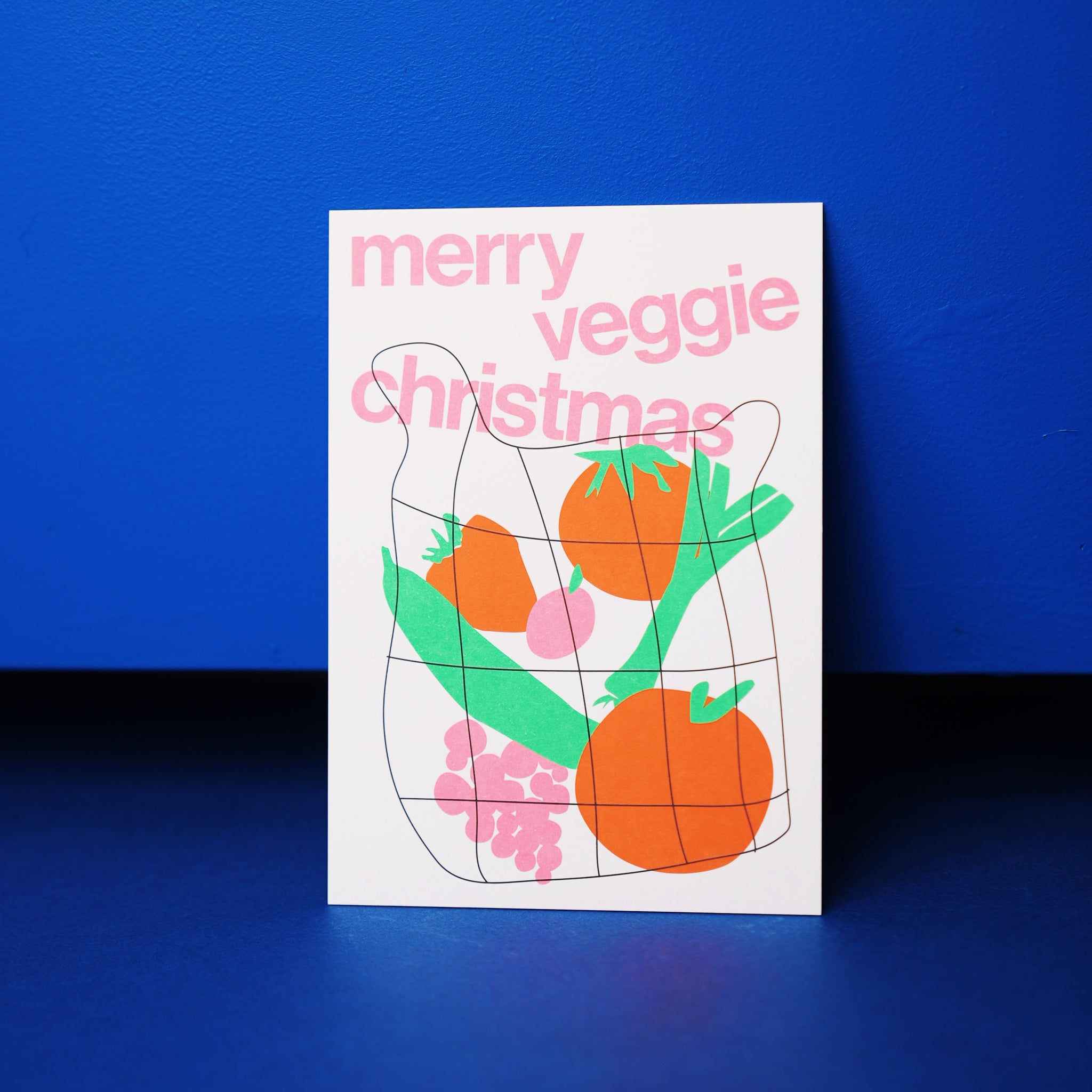esistfreitag-Postkarte: Merry veggie christmas