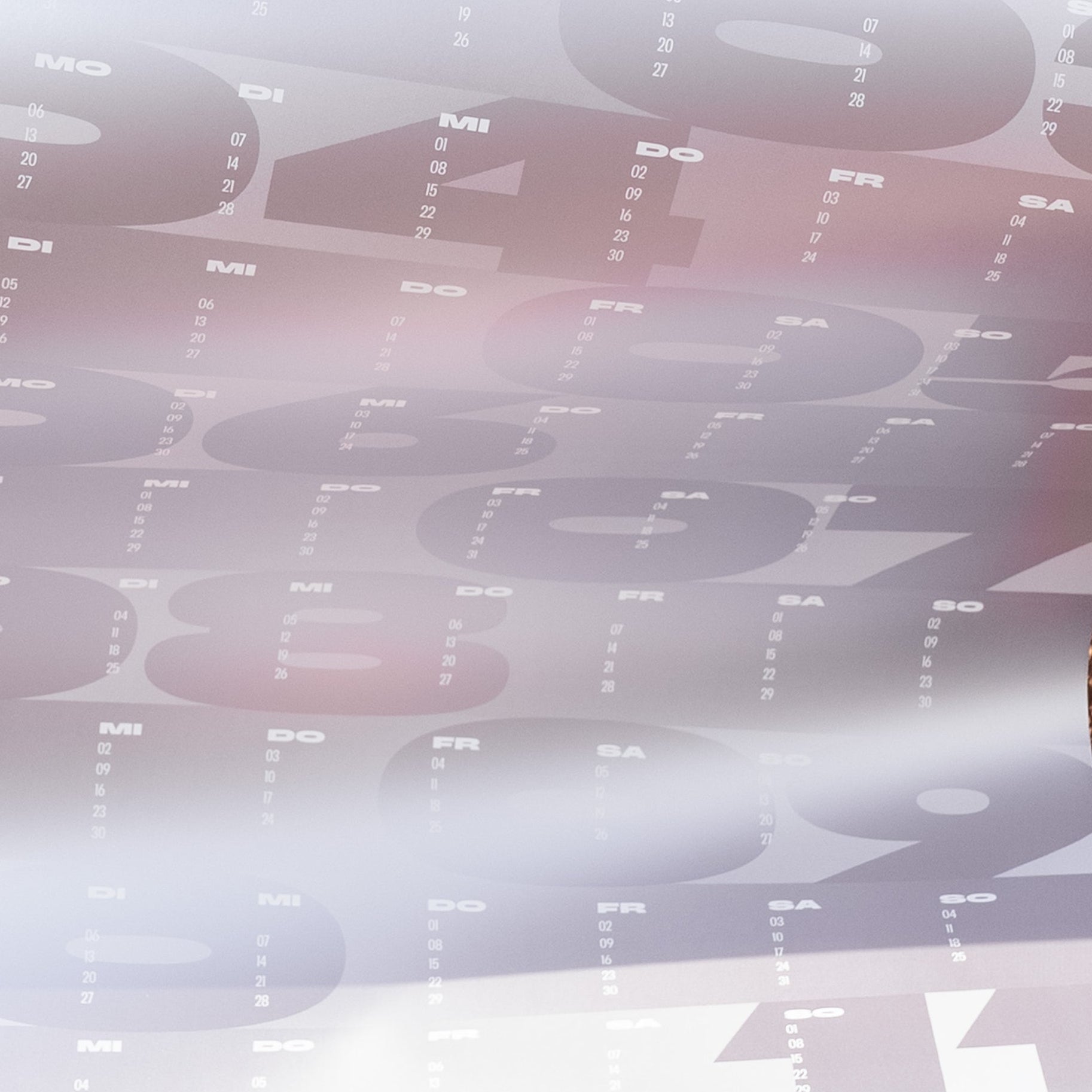 Design-Wandkalender 2026 Silber