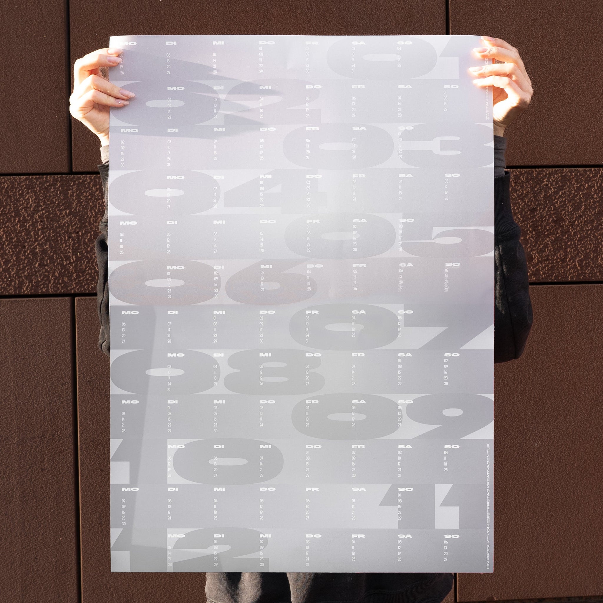 Design-Wandkalender 2026 Silber