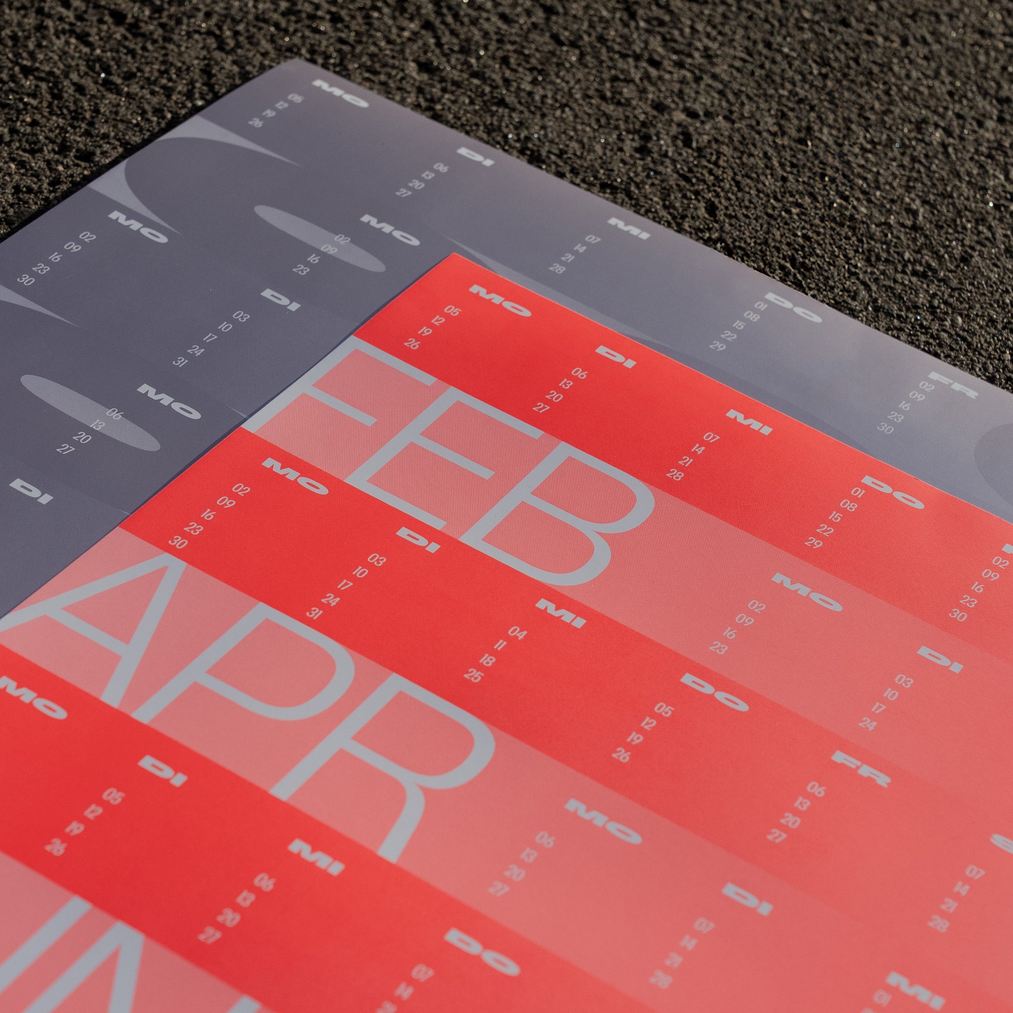 Design-Wandkalender 2026 Neon