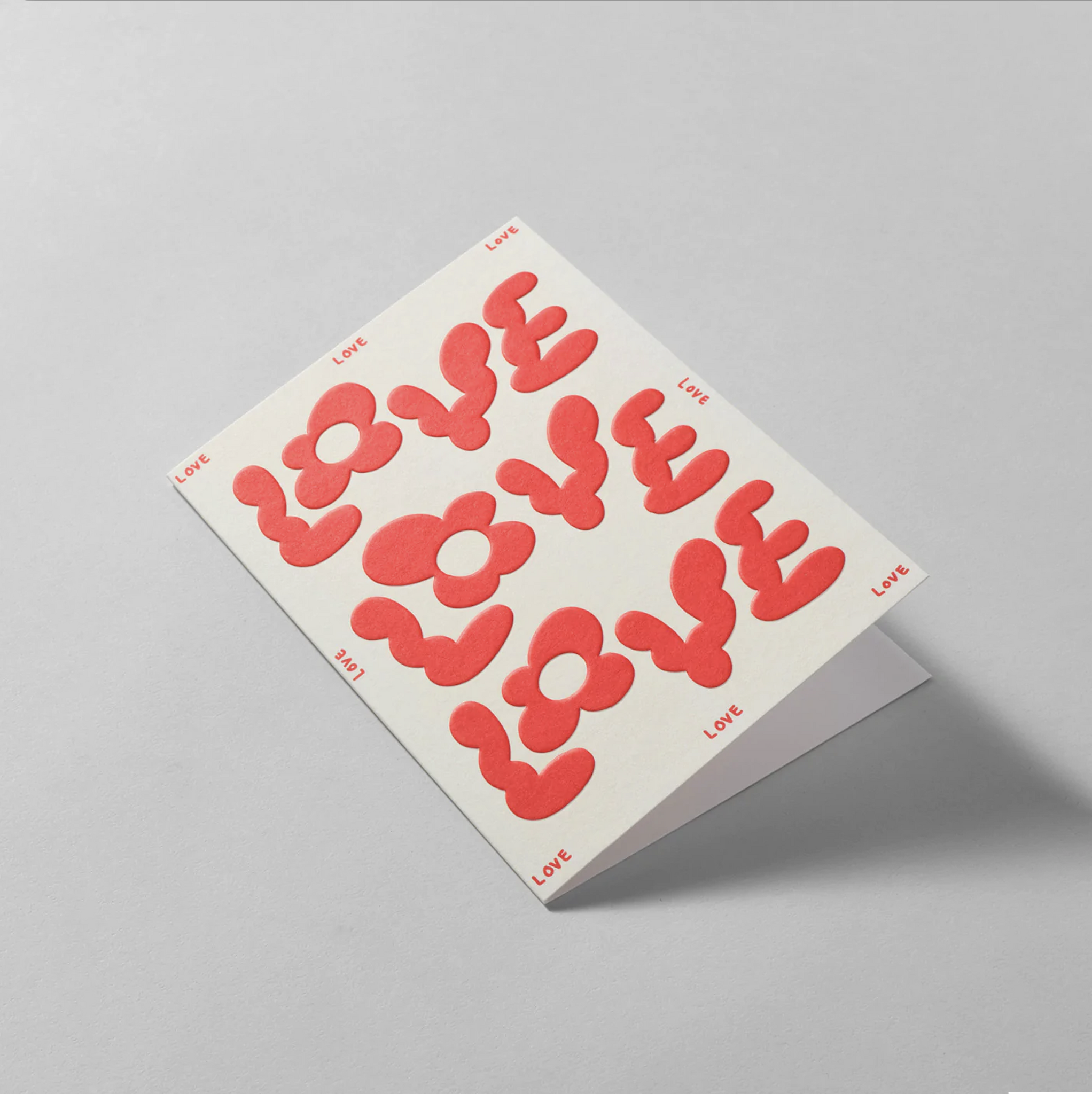Wrap Magazine Love Love Love Karte mit Prägung – Rot
