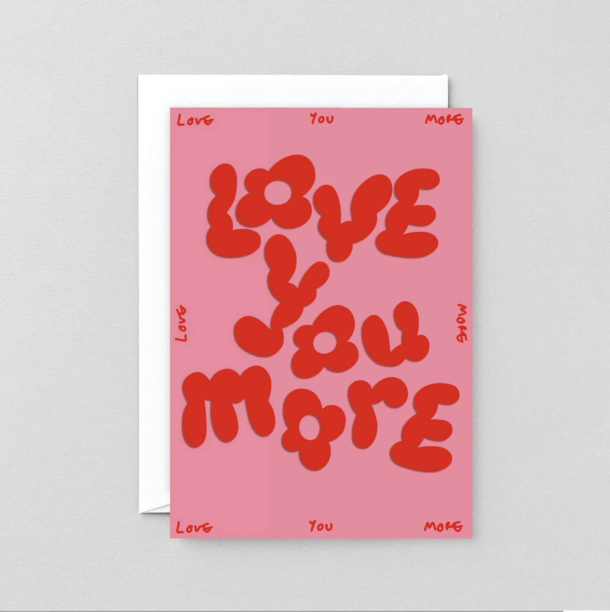 Wrap Magazine Love You More Karte mit Prägung – Rot & Rosa