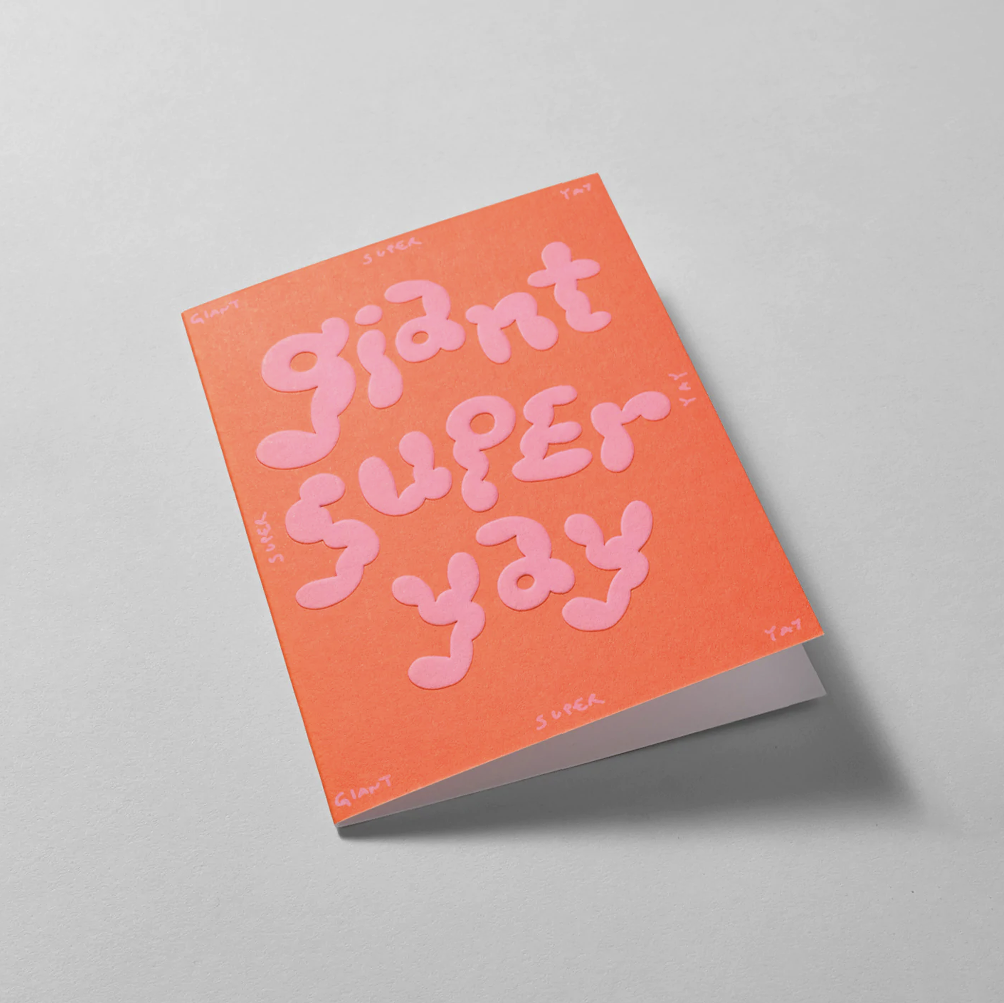 Wrap Magazine Gigant Super Yay Karte mit Prägung – Orange & Rosa
